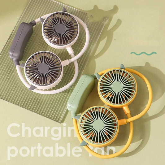 Portable Rechargeable Neck Fan – 360° Hands-Free USB Cooling Fan