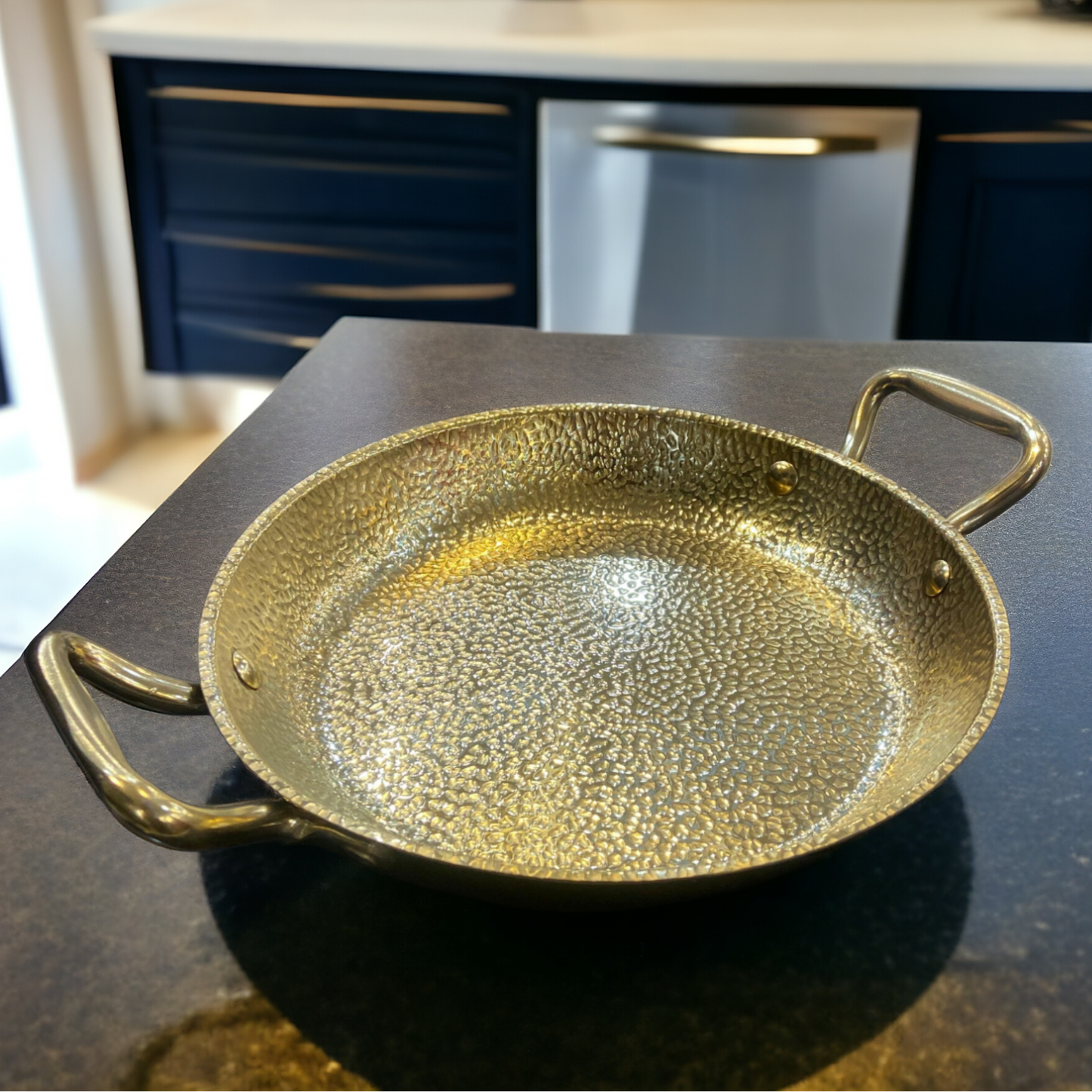 Stainless Steel Golden Cooking Pan (22cm)