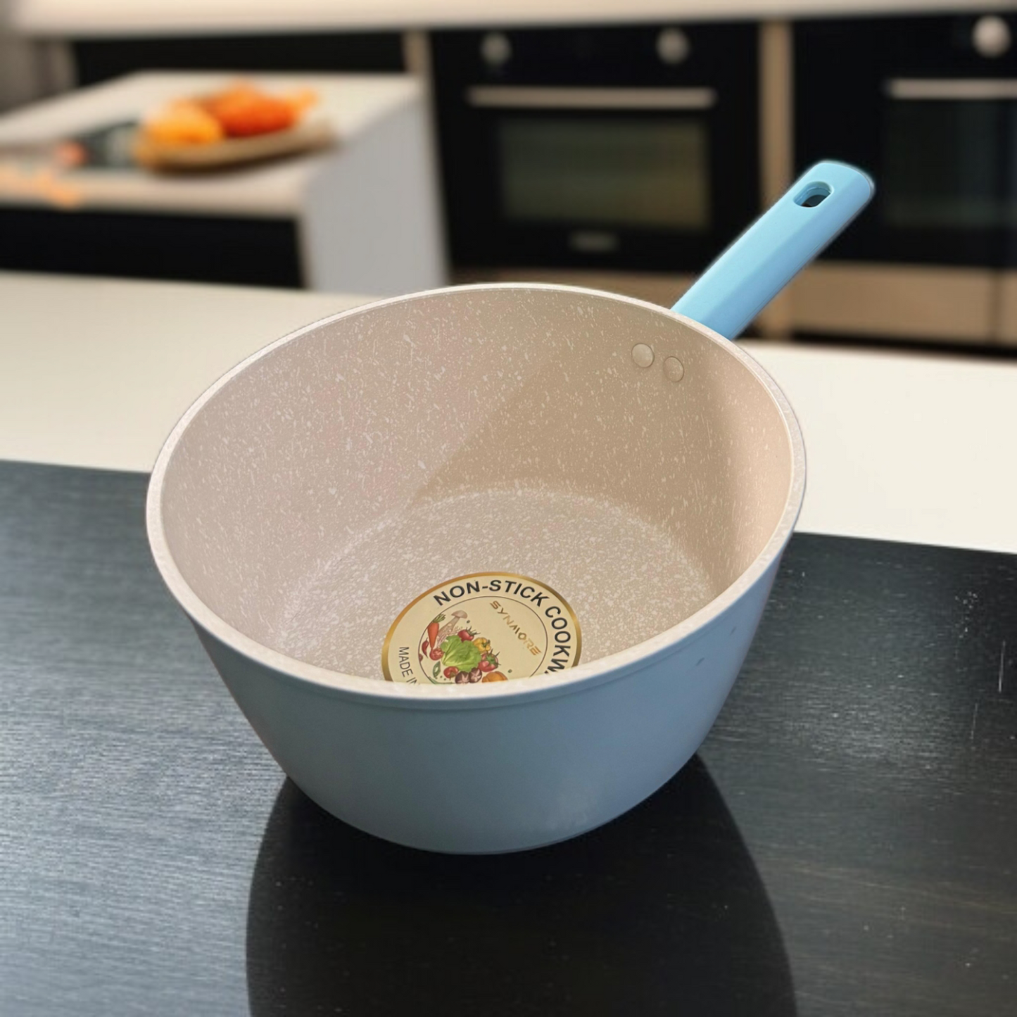 Marble Coating Sauce Pan Sky Blue-12cm