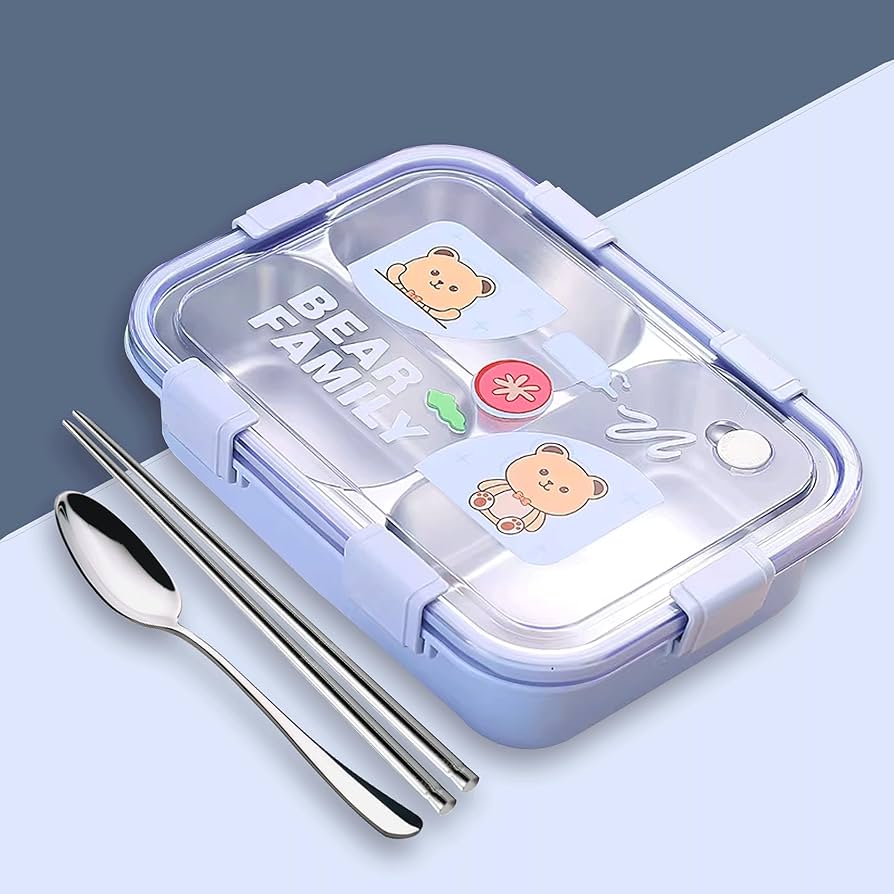 3-Compartment Stainless Steel Lunch Box