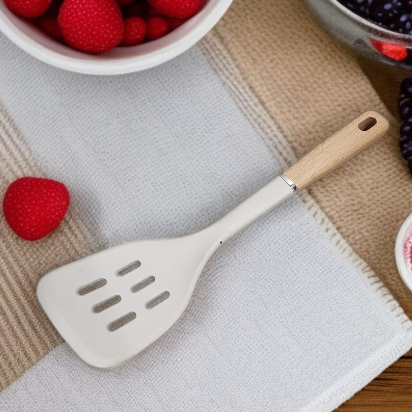 Wooden Handle Silicone Spoon-D4