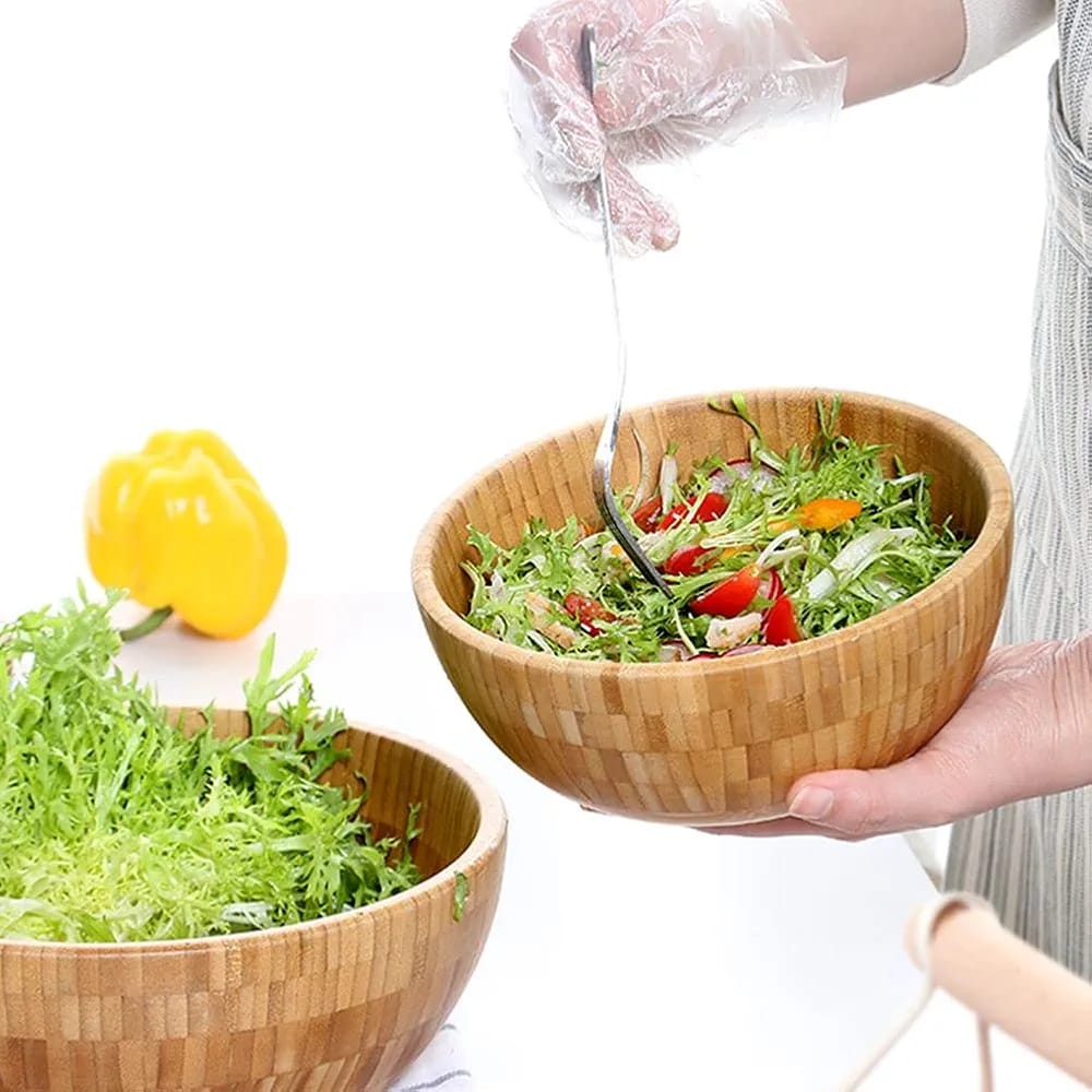 Bamboo Wooden Serving Bowl(Round)
