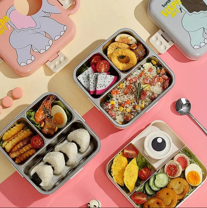 Cartoon Design Lunch Box-Grey
