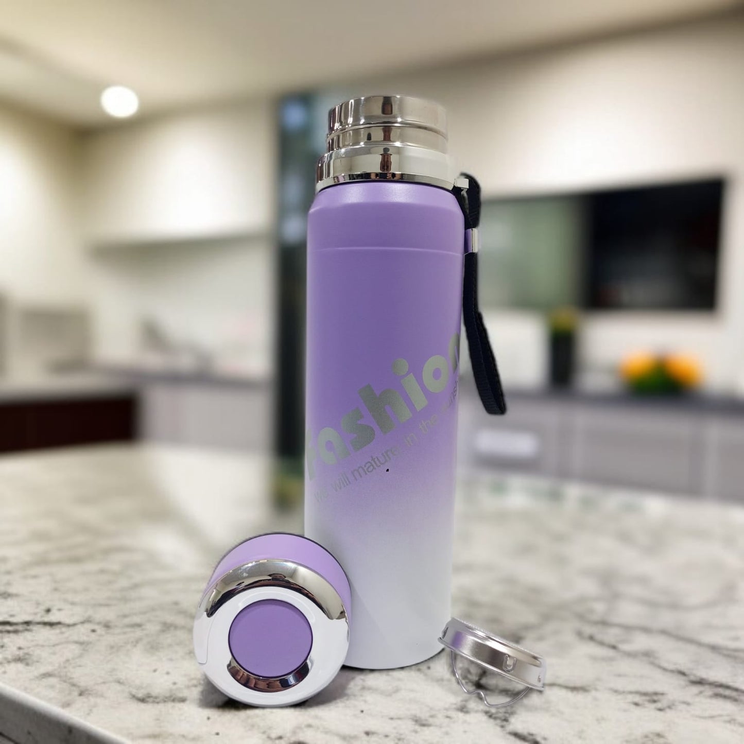 Stainless Steel Fashion Bottle Large-Purple