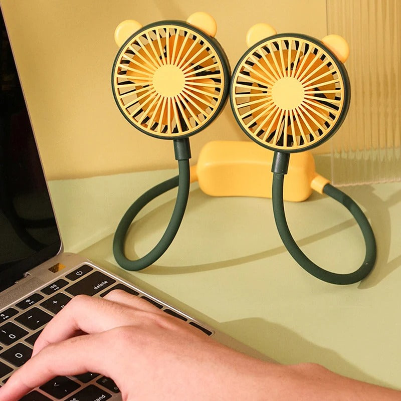 Portable Rechargeable Neck Fan – 360° Hands-Free USB Cooling Fan